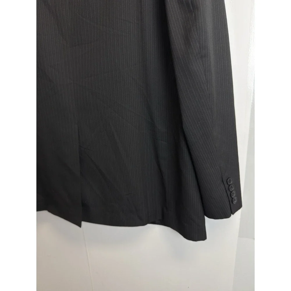 HAGGAR Suit Up System Blazer Jacket Men's‎ Size 48R Black Pinstripe